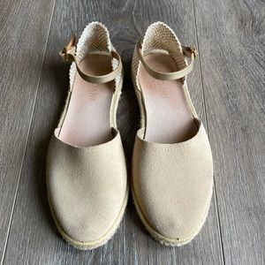 Bertie Beige Suade Cordani Espadrille Sandal Size 40/9